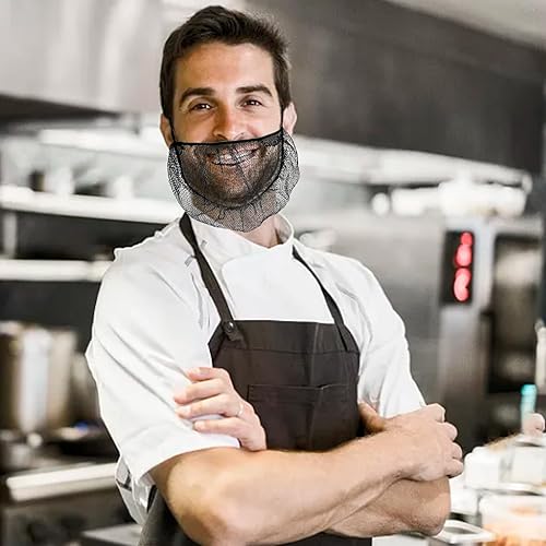 Miniatura 5 de 100 piezas elásticas negras cómodas cubiertas protectoras para barba de 18 pulgadas desechables de nailon transpirable para hombres