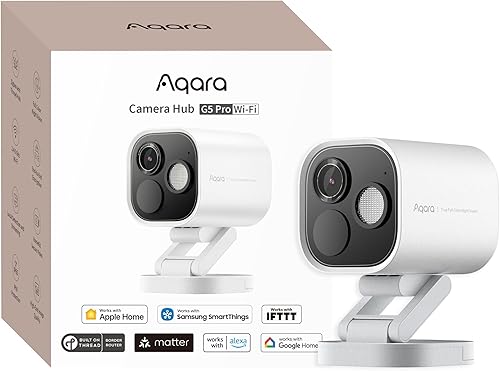 Aqara Hub de cámara de 4MP G5 Pro WiFi, cámara de seguridad de visión nocturna a color real al aire libre, WiFi de 2.45GHz, video seguro HomeKit,