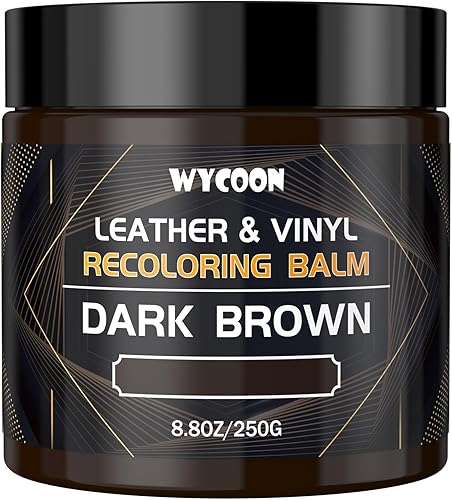 WYCOON Leather Recoloring Balm & Color Restorer | Dark Brown Leather Dye, Paint & Repair Kit for Furniture, Couches, Car Seats, Shoes | Restore Faded & Scratched Surfaces