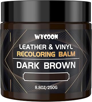 Leather Recoloring Balm & Color Restorer | Dark Brown Leather Dye, Paint & Repair Kit for Furniture, Couches, Car Seats, Shoes | Restore Faded & Scratched Surfaces