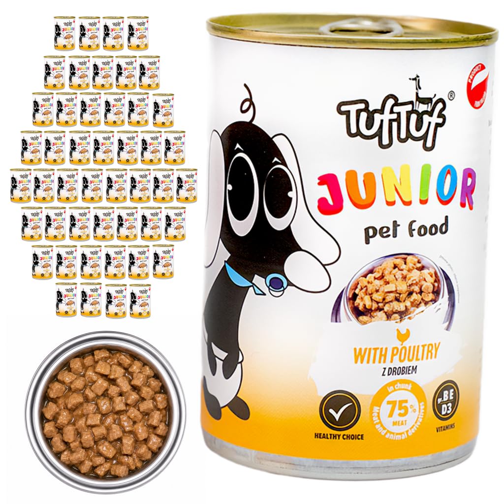 TufTuf Hundefutter Nass Dose für Welpen 48x415g Geflügel