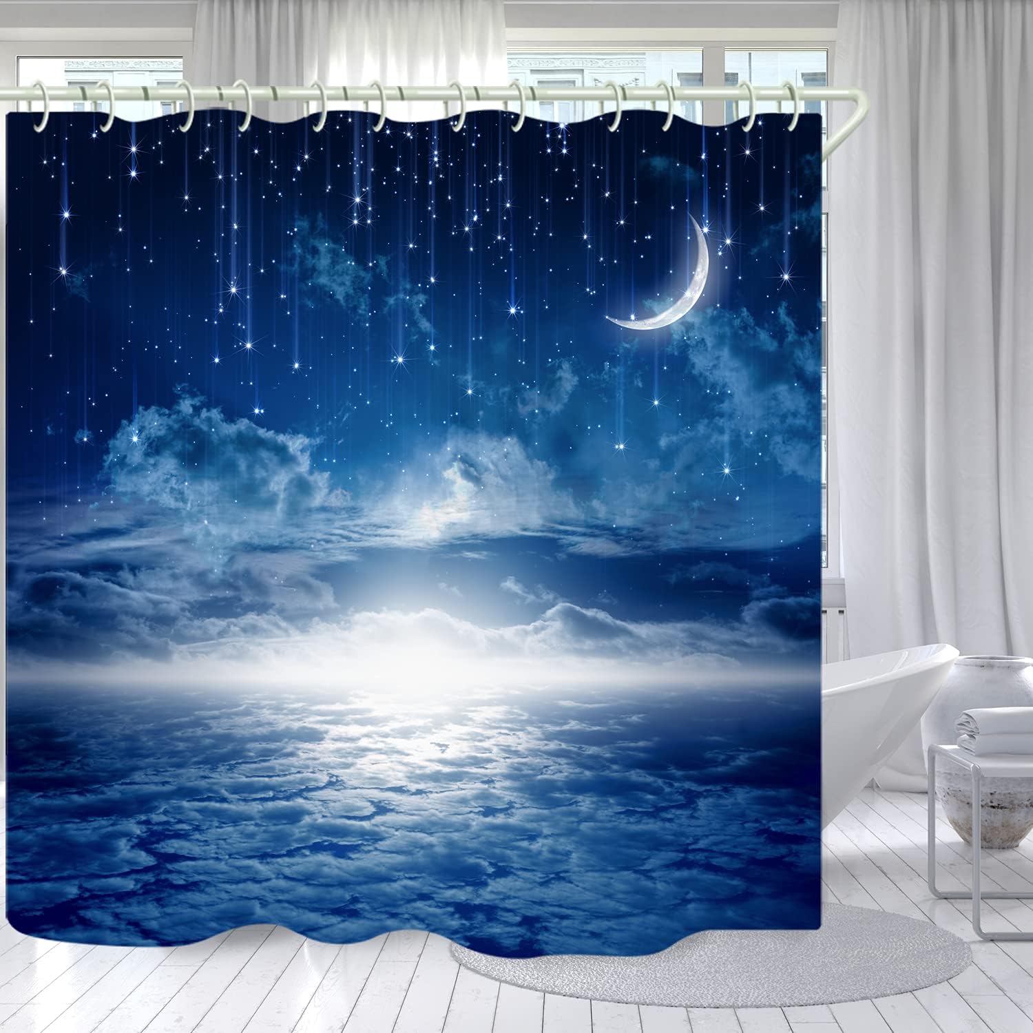 LYFANS Shower Curtains Waterproof Polyester Fabric，Shower