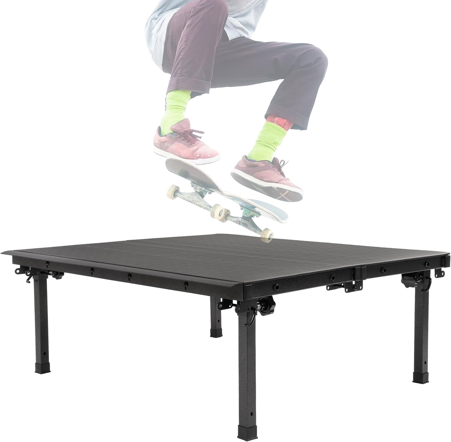 Skateboard Rail Foldable Portable 42.56" L x 34.09" W x 14.21" H for BMX/Scooter/Skateboarding Ramp Steel Plastic