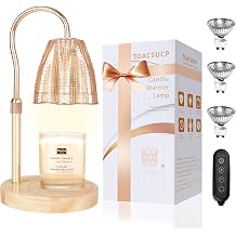 TOACSUCP Candle Warmer Lamp with 3 Bulbs, Adjustable Height Dimmable Candle Warmer with Timer, Compatible with Large Jar Candles, Candle Lamp with Charming Gift Box Ribbon for Her/Him