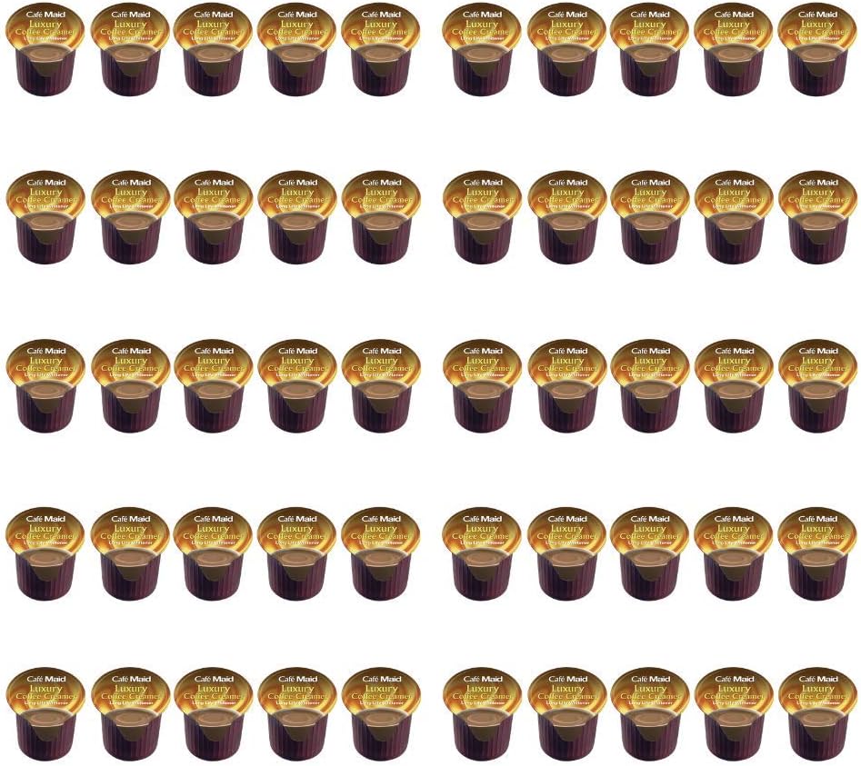 UHT Coffee Cream – Café Maid – 50x 12ml Pots – 50 Individual Cream Pots for Coffee