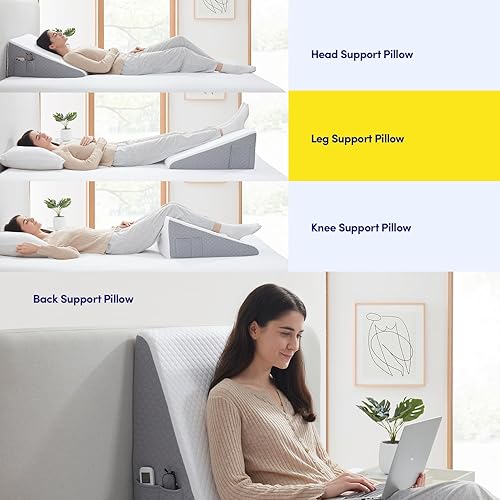Miniatura 3 de Almohada de cuña de cama de alta calidad, soporte ergonómico para dormir, poscirugía, alivio del reflujo ácido y más, espuma viscoelástica