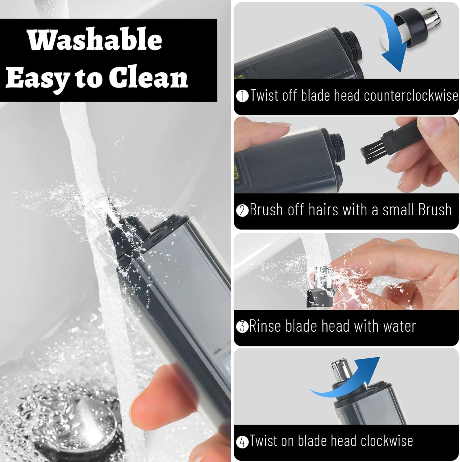 Nose and Ear Hair Trimmer for Men, 2026 Nose Hair Trimmer Clipper with LED Display for Women, Professional IPX7 Waterproof Dual Edge Blades Nasal Trimmer Clippers for Travel