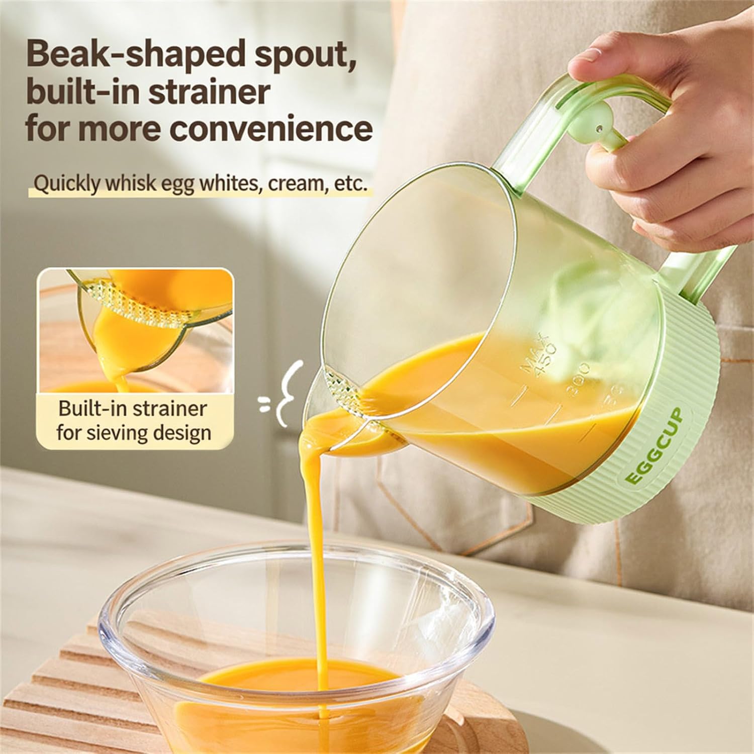 Manual Mixer with Comfortable Handle and Detachable Parts for Homemade Baking and Family Cooking Activity Easy Whisks