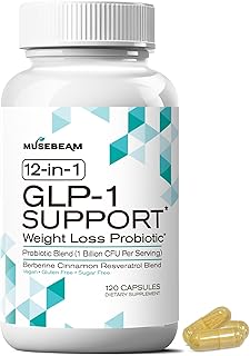 musebeam Probiotic Weight Loss Support Supplement - Natural GLP1 Support Appetite Suppressant Metabolism Booster with Berberine for Women Men - GLP1 Support Helps Control Hunger Cravings & Fat Burn
