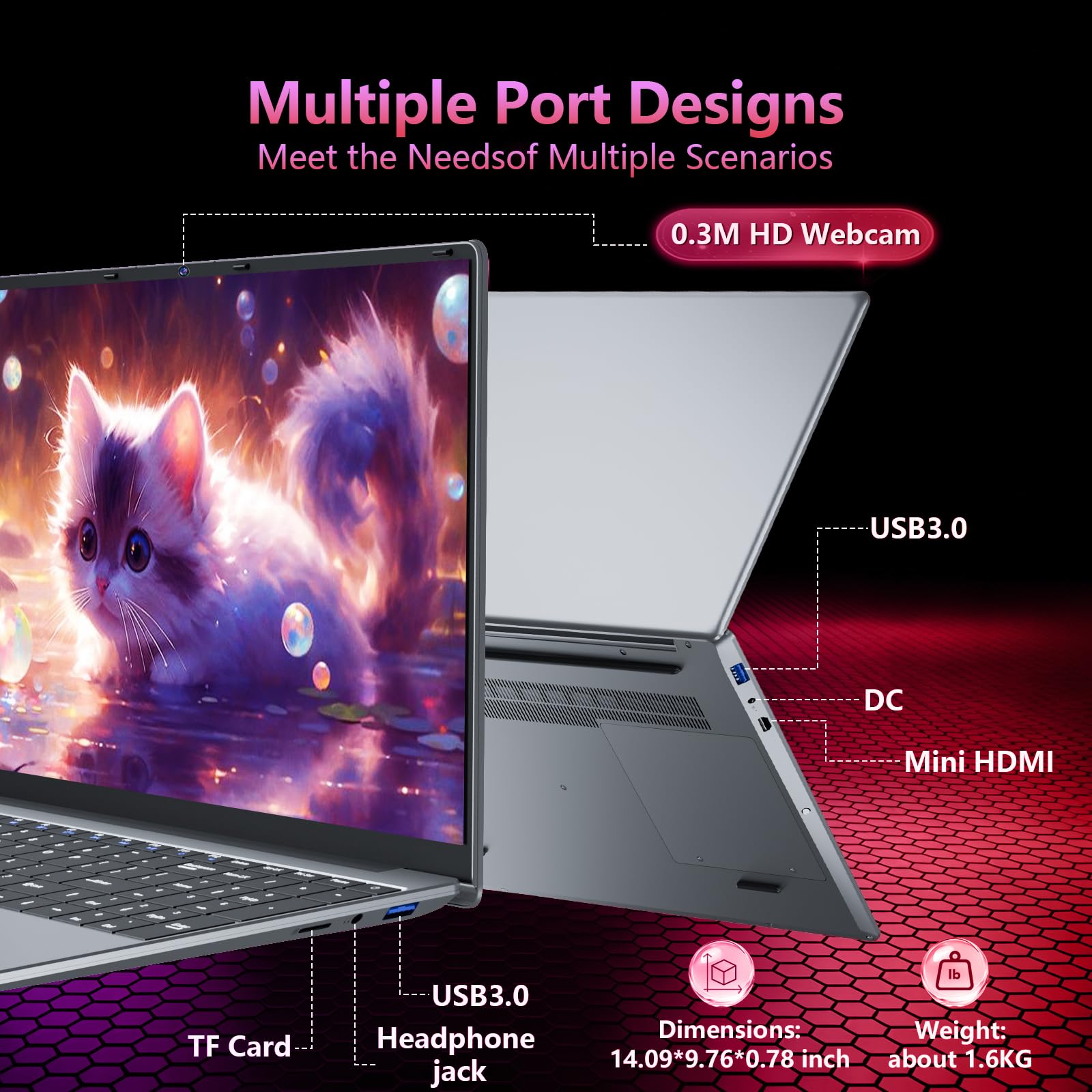 AUKABREX Laptop Business Potente Core i5 15,6" FHD IPS, 16GB RAM 512GB SSD, Win11 Pro con Office, Tastiera Retroilluminata & Tastierino Numerico, Ultra-sottile per Lavoro/Studio/Intrattenimento