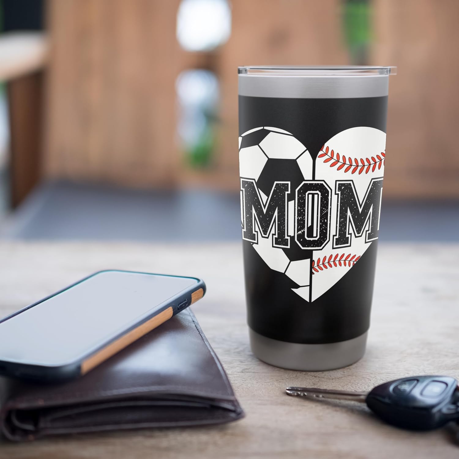 Ball Mom Soccer Football Baseball Mom Of Both Mothers Day Stainless Steel Insulated Tumbler - Image 7