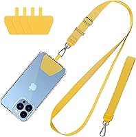 Vista 10 de CACOE Cordón para teléfono, 2 unidades, 1 correa ajustable para el cuello, 1 correa de muñeca, 2 almohadillas, cordón universal multifuncional