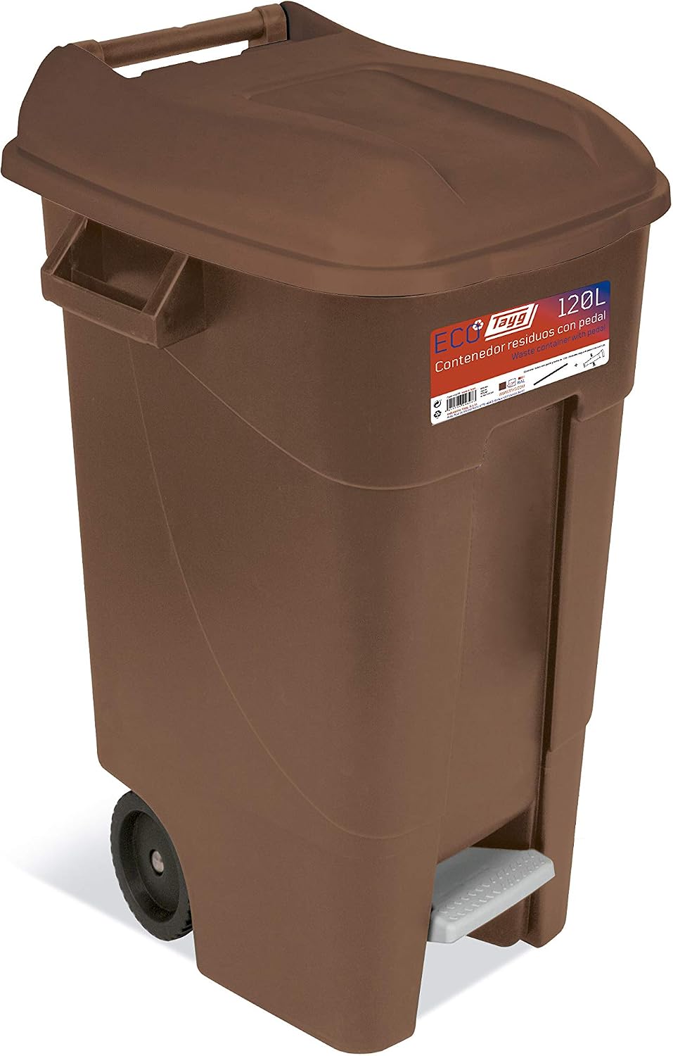 Poubelle 120L Tayg - Pédale - Marron