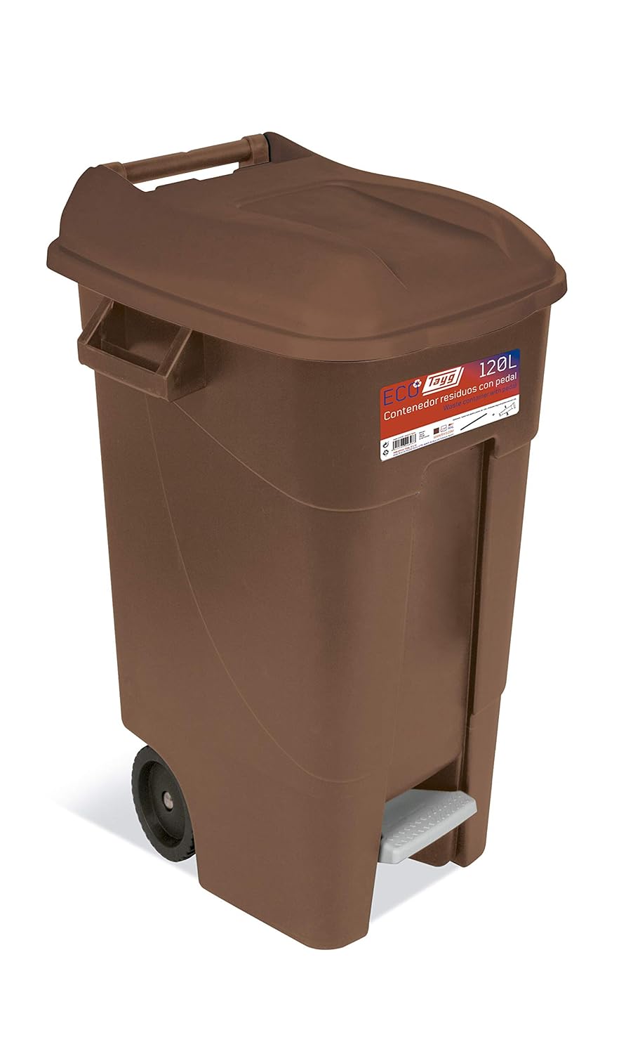 Tayg 443237 Waste Container 120 Litre with Pedal and Plain Brown