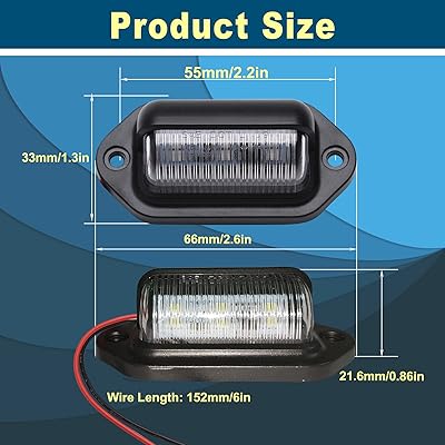 DUNTUO LED License Plate Light For Trailer RVs Trucks Boat UTV ATV