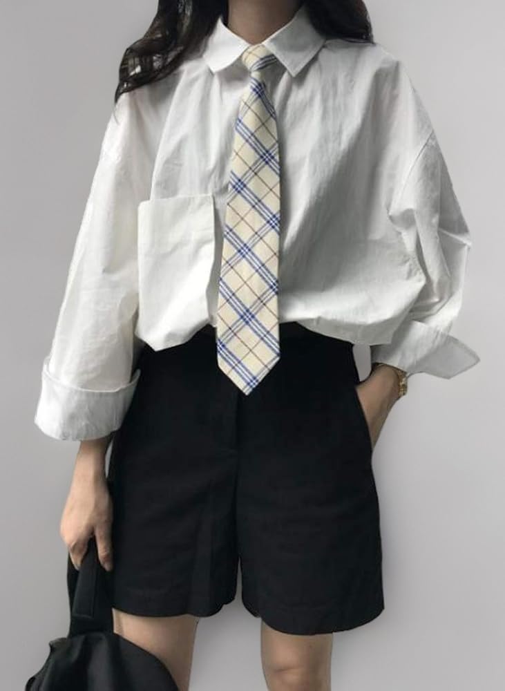 ArguE CulturE ネクタイ付き長袖シャツおしゃれブラウスパール入 パール付オーバーシルエットシャツ(ブラウス・シャツ) | al'aise