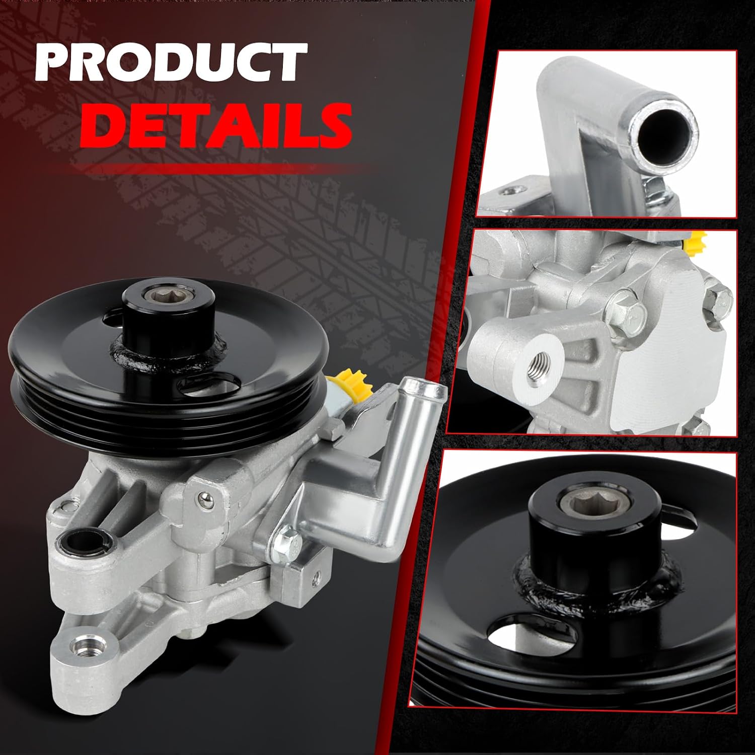 21-5440 Power Steering Pump Fit for 2005-2010 Sportage 2.0L, 2005-2009 Tucson 2.0L, 2004-2009 Spectra 2.0L, 2005-2009 Spectra5 2.0L, Power Assist Pump with Pulley Replacement for 57100-2E00