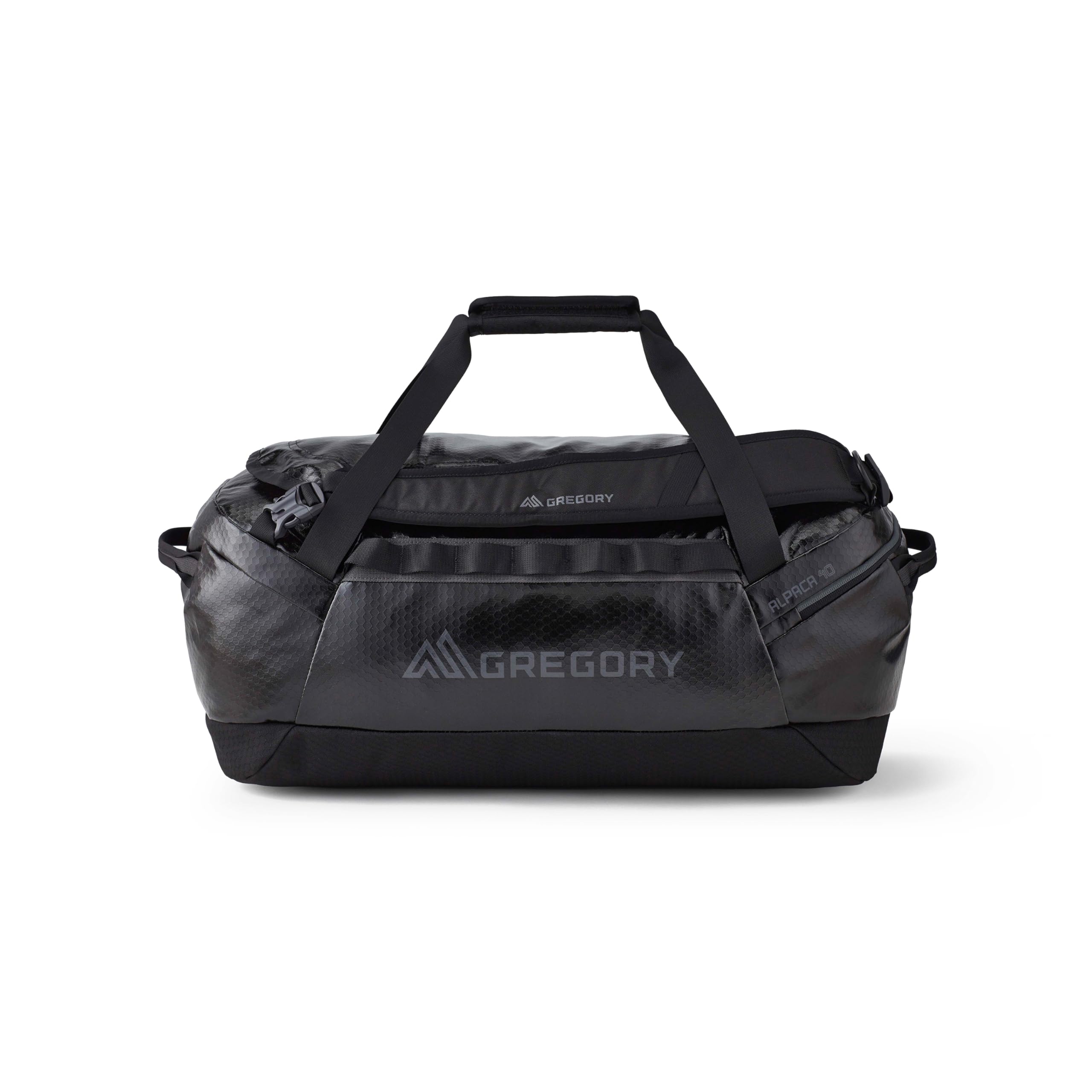Gregory Alpaca 40L Water-Resistant Adventure Travel/Gear Organization Duffel Bag with Packing Cube Included, Obsidian Black
