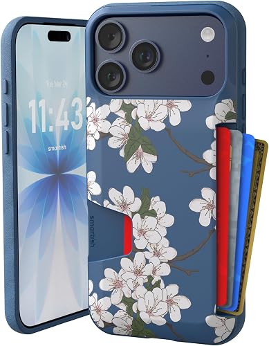 Smartish® iPhone 17 Pro Max Wallet Case - Wallet Slayer Vol. 1 [Slim + Protective] Credit Card Holder - Drop Tested Flip Hidden Card Slot Cover for Apple iPhone 17 Pro Max - Very Cherry Blossom