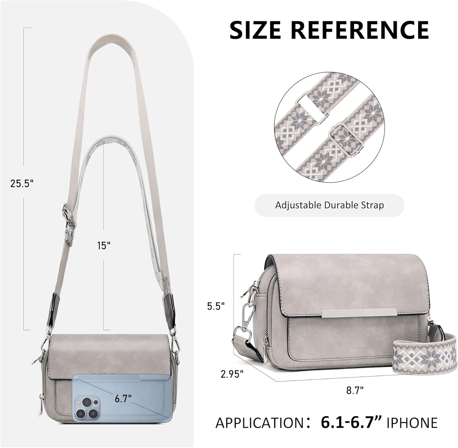 Roulens Crossbody Bags for Women Small Crossbody Wallet Purses with Card Slots Leather Shoulder Handbags Travel/Daily Use