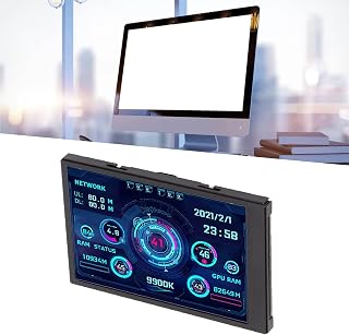 IPS USB Mini Screen, Monitor de Dados de 3,5 Polegadas CPU GPU RAM PC Sensor Panel Display Monitor de Temperatura Monitor de Temperatura do Computador Host Exibição Estendida para Sistema