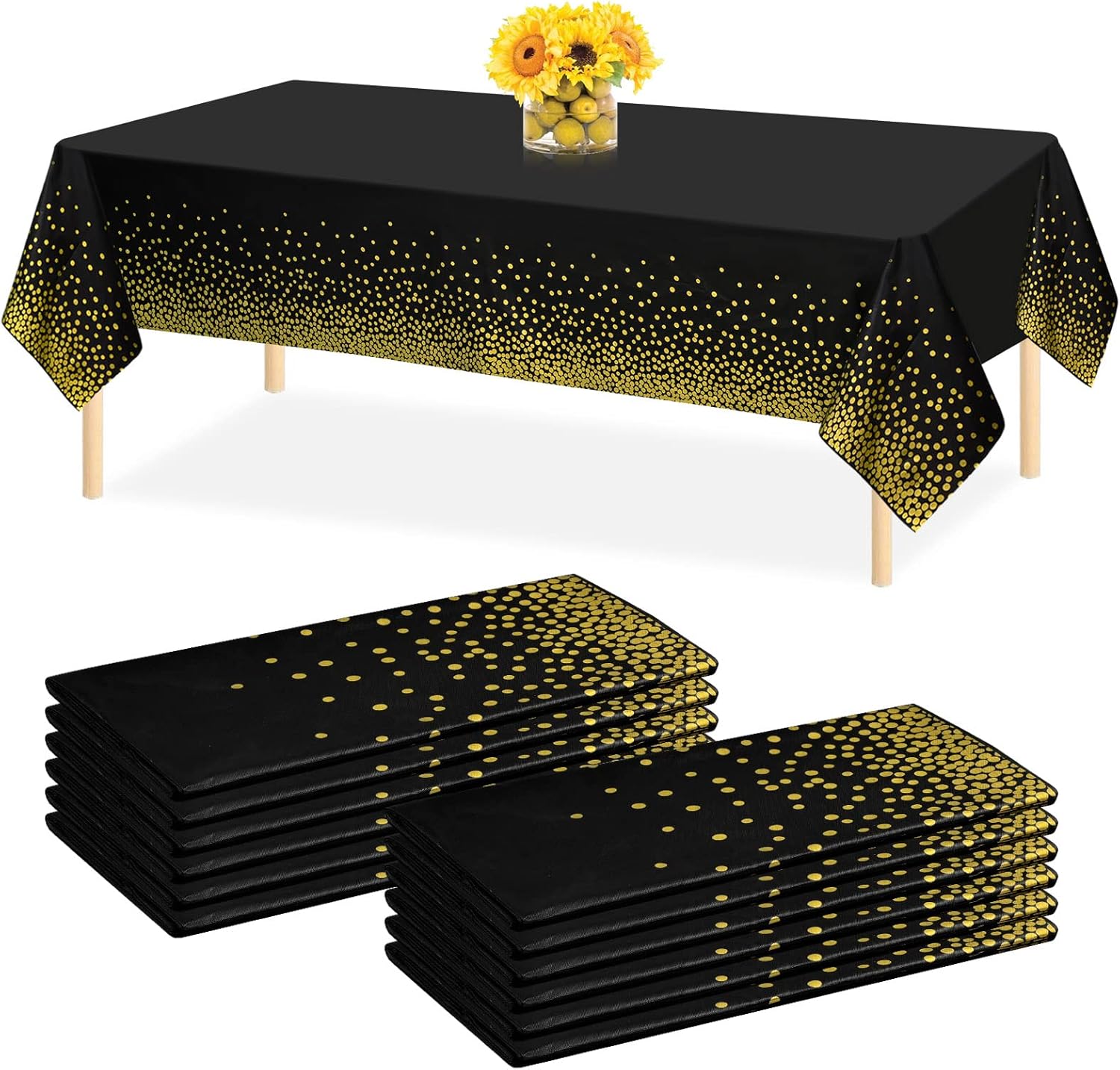 12 Pack Plastic Tablecloths for Rectangle Tables,54" x 108