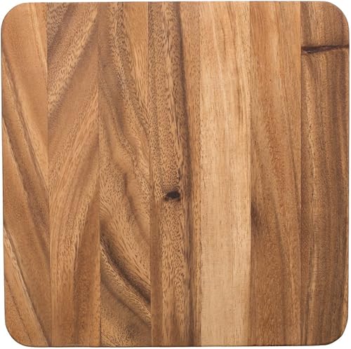 Ironwood Gourmet Tabla de cortar cuadrada, madera de acacia, 0.5 x 9 x 9 pulgadas