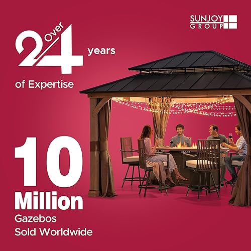 Miniatura 3 de Sunjoy Fabricante original universal mosquitero de repuesto para kiosco de madera de 11 × 11 pies