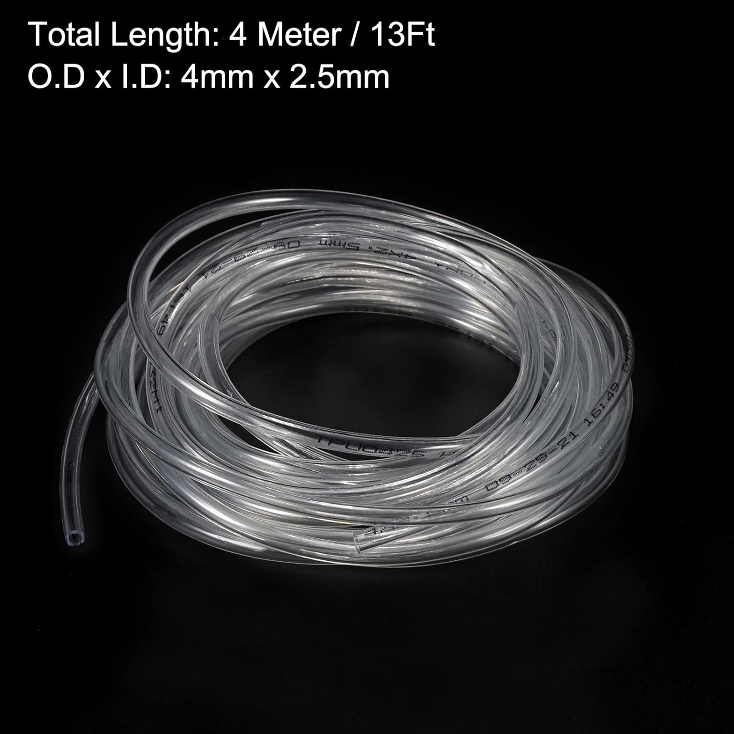 M METERXITY Pneumatic Tubing - Polyurethane Air Compressor Hose Pipe, Apply to Air Line Transfer (4mm OD 2.5mm ID, 13Ft, Clear)