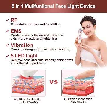 High Frequency Facial Machine 5 in 1 Facial Massager Micro-Current Recharable Facial Frequency Device