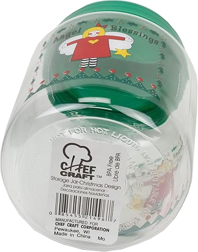 Miniatura 2 de Chef Craft Tarro de almacenamiento de Navidad Select, 5.5 pulgadas, el diseño puede variar