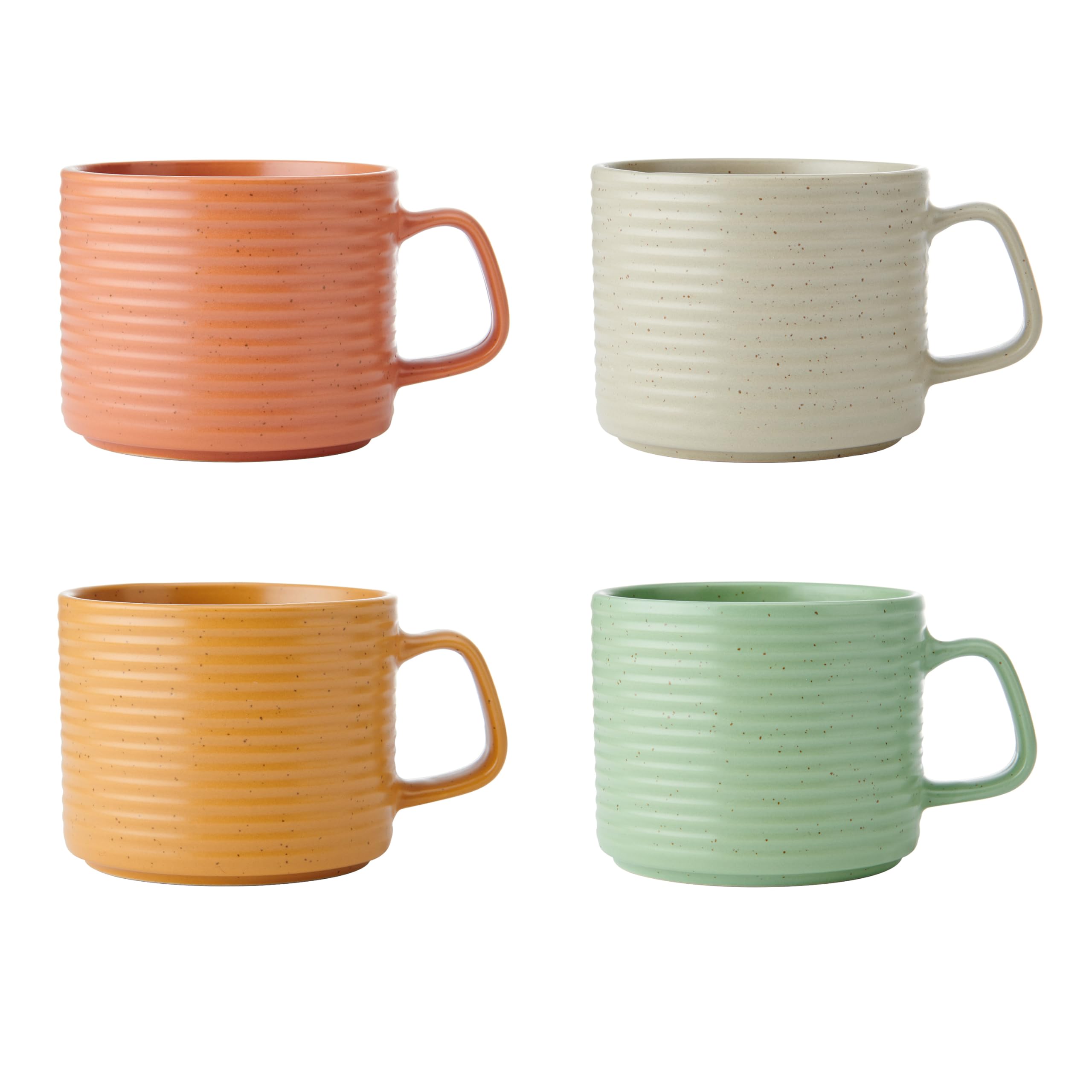 Kitchencraft Idilica Stacking Stoneware Mugs Multi 400Ml