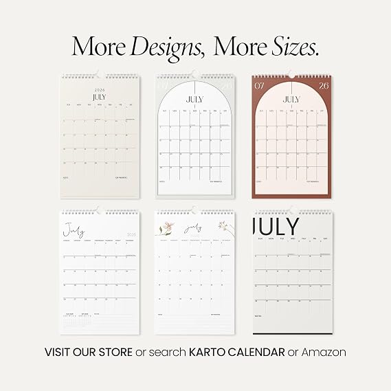 Karto Wall Calendar 2026-2027 8.5x11 in - All Pink