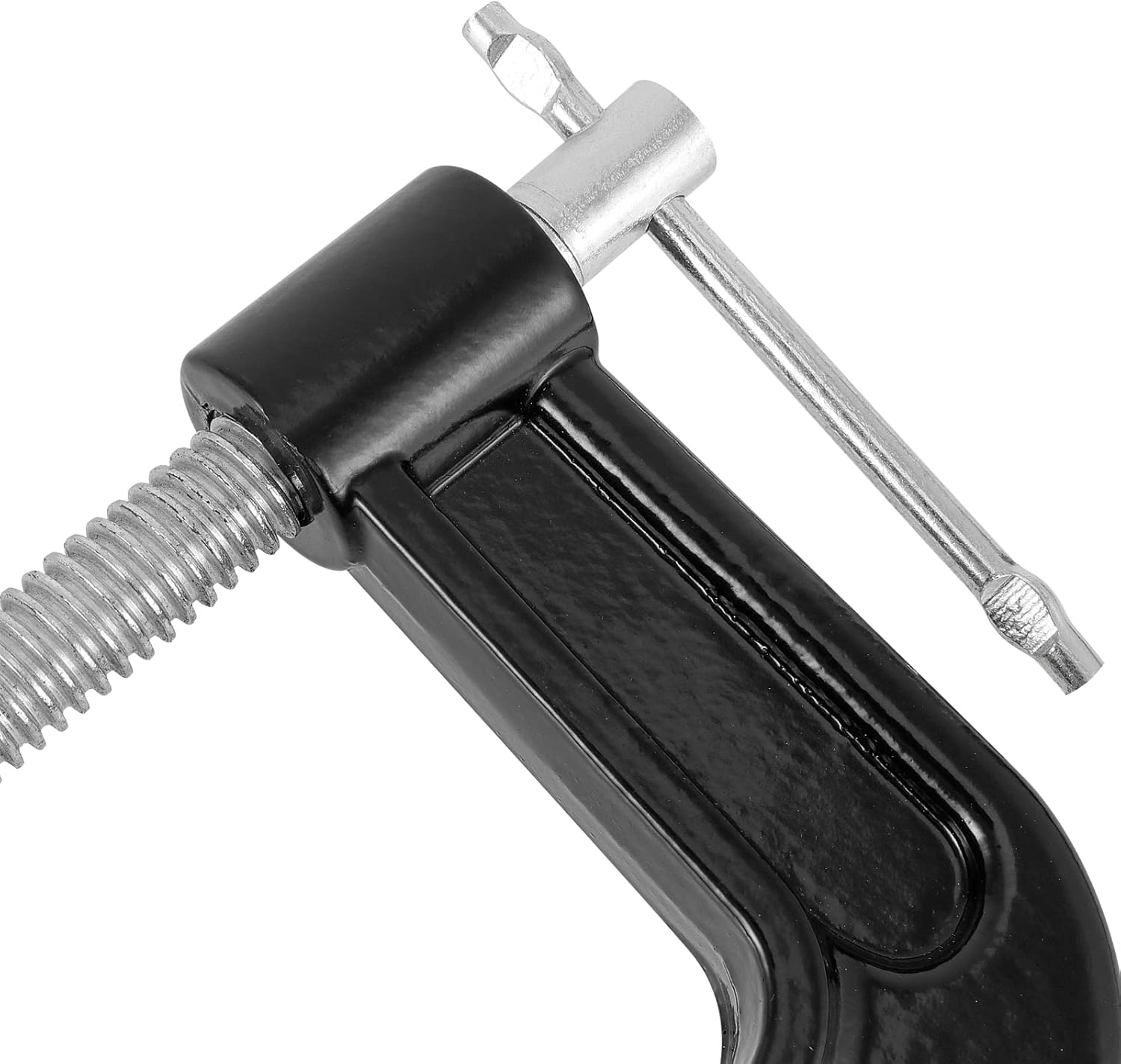 JAPCHET 2 Packs 10 Inches Black C Clamp, Malleable Iron C-clamp, Heavy-Duty C-Clamp for Metalworking, Woodworking, 6-Inch Max Jaw Opening, 3-1/2 Inch Throat Depth