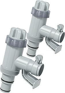 Deeroll Pool Plunger Valve Plus for Above Ground Pool - 2-in-1 Plunger Valve Replacement Parts, Pool Accessories, 1/4 Inch Pool Pipe Holder with Plunger Valve(2PCS)