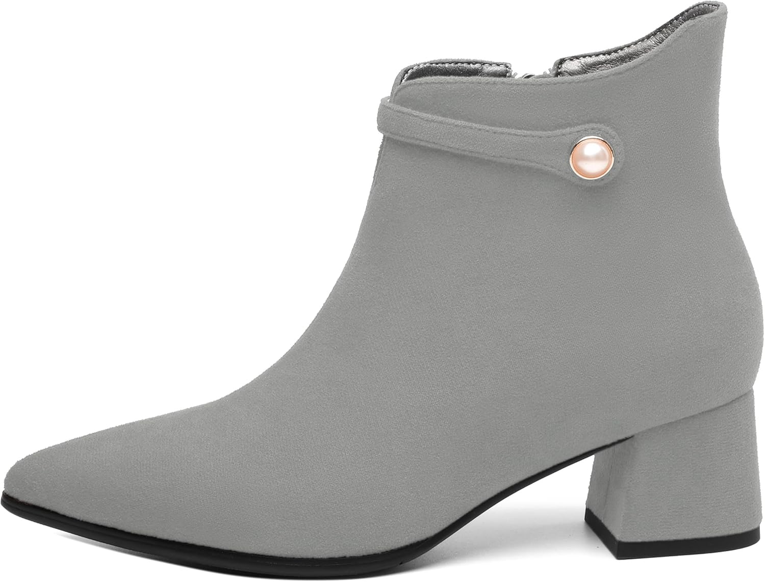 Women's Ankle Boots Chunky Low Heels Short Booties Pointed Toe Fashion Side Zipper Chelsea Ankle Boots for Women