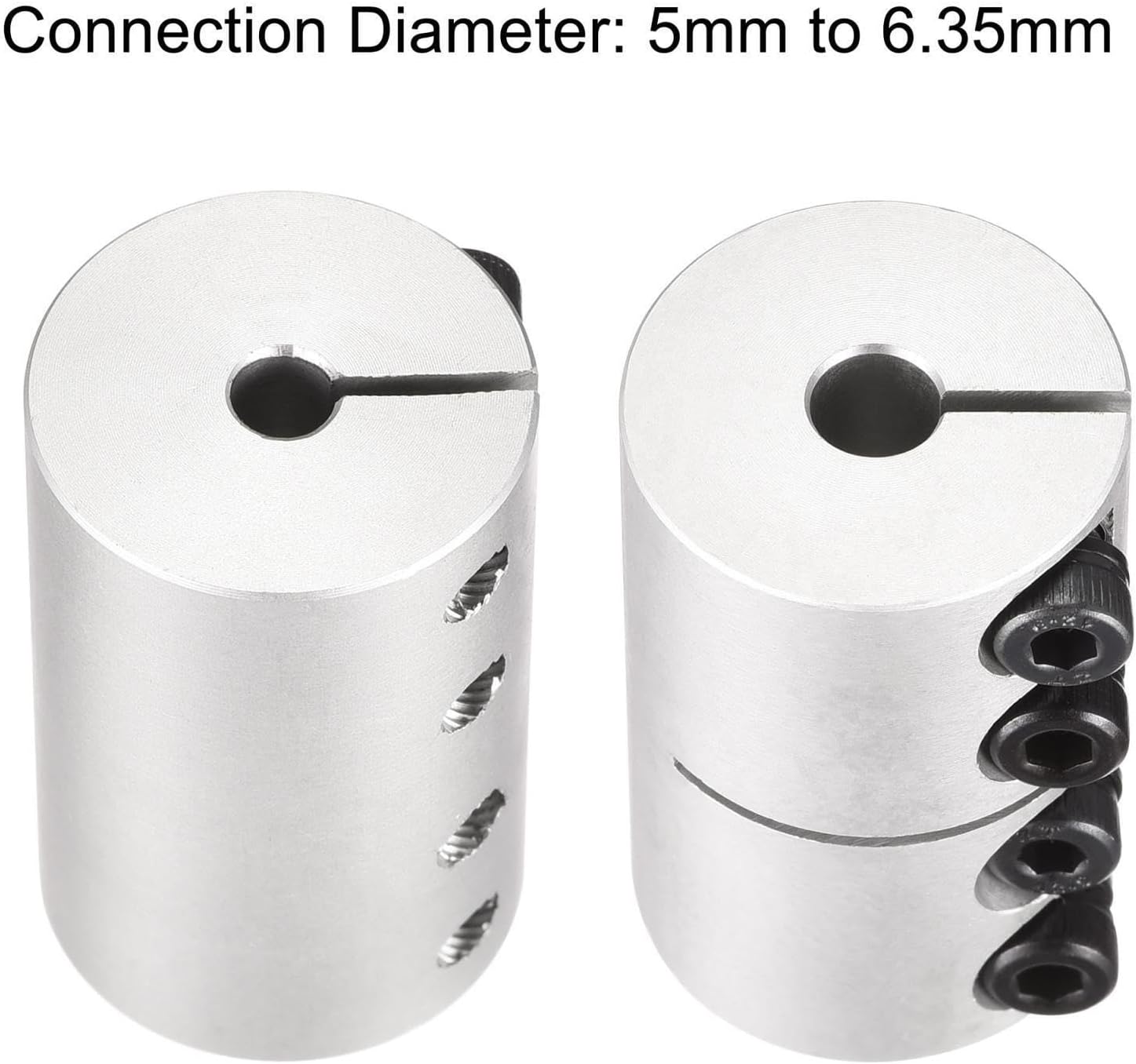 2pcs Motor Shaft 5mm to 6.35mm Joint Helical Beam Coupler Coupling 25x40mm HIEUBE247
