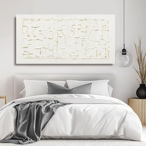 Miniatura 6 de SOUGUAN Neutral Wall Art Modern Wall Decorations Minimalist Canvas Paintings 29"x58" Hand Painted Artwork for Bedroom Kitchen Pictures