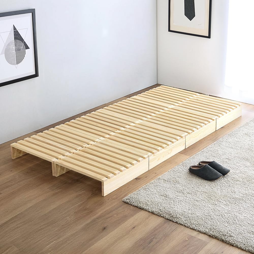 アーヴィング ヴィンテージ 木製 すのこ ダブルベッド脚付きベッド