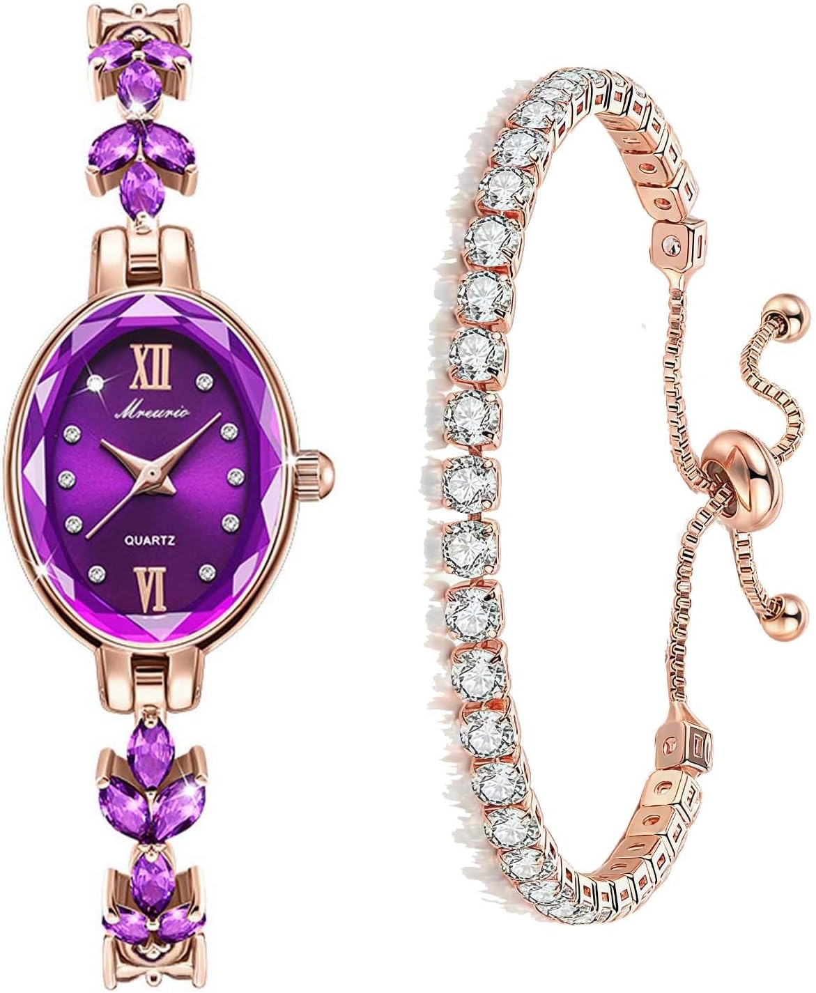 Watches for Women Pearl Bracelet Mother of Pearl Dial Iced Out Watch Quartz Crystal Stainless Steel with Bracelet