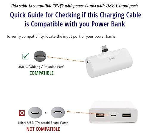 Miniatura 2 de USB-C Charging Cable Cord Wire for Power Banks Compatible with iWalk, Spigen PocketBoost, INIU, RAVPower, BONAI, Anker USBC & Other PowerBanks with