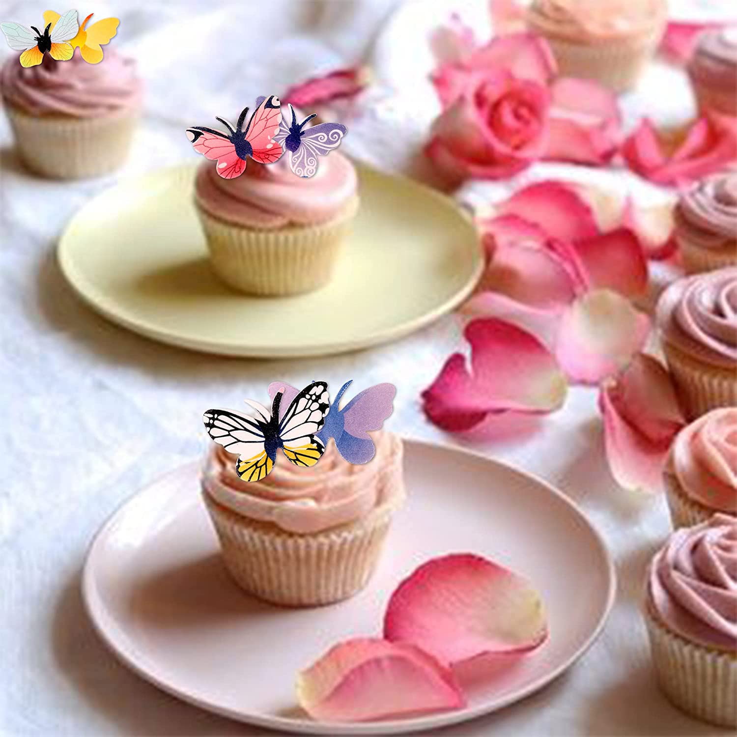 80pc Farfalle Decorative Torta, Colorato Farfalla Decorazioni per Torte, Decorazioni Commestibili per Torte, Decorazioni Torta Compleanno Farfalla per Matrimoni, Compleanno Party Decorazioni