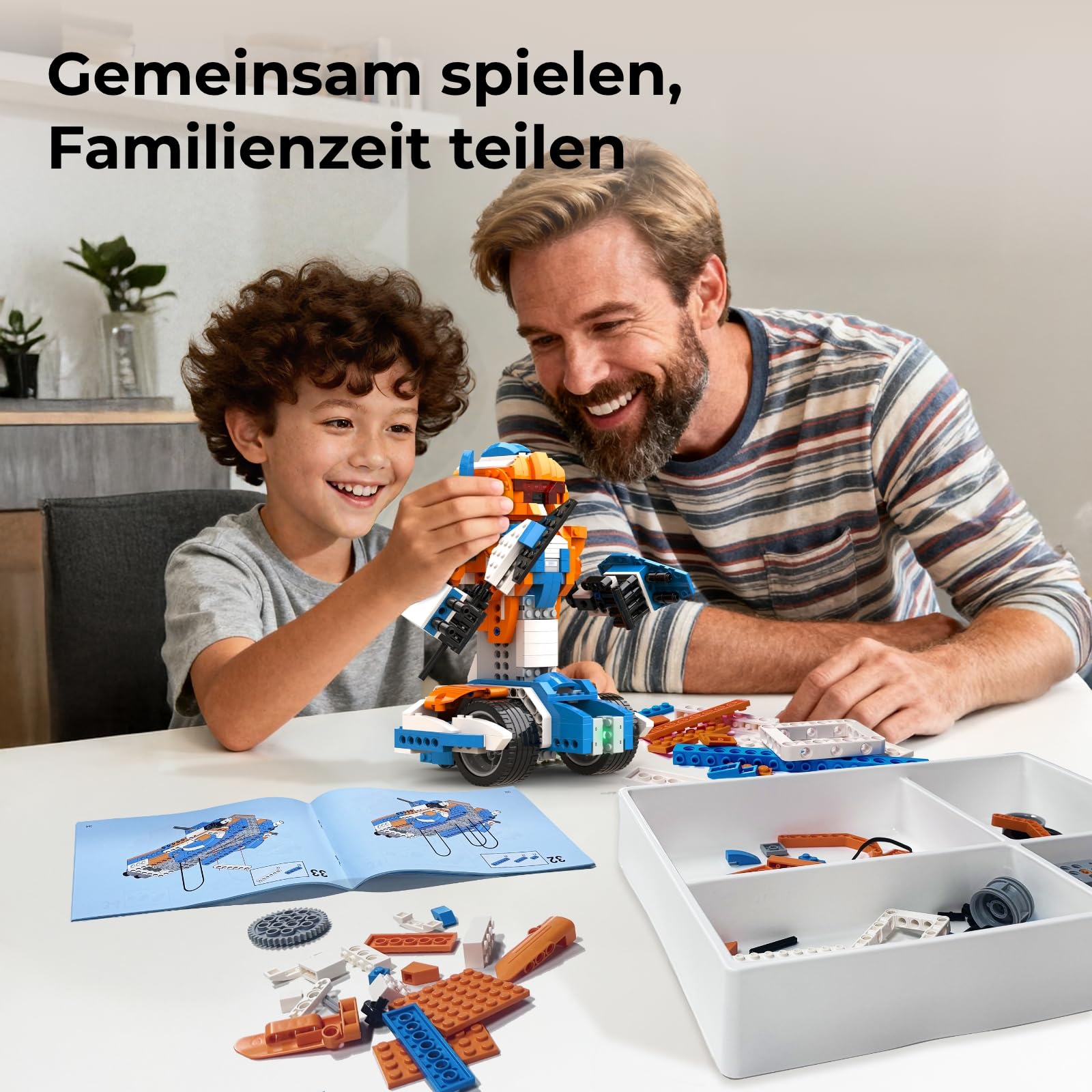Apitor Robot X, Roboter-Set, STEM-Spielzeug für Kinder, 12-in-1, App-gesteuertes DIY-Bildungs-Codierspielzeug, Programmierbausatz, Jungen und Mädchen ab 8 Jahren(600 Teile)