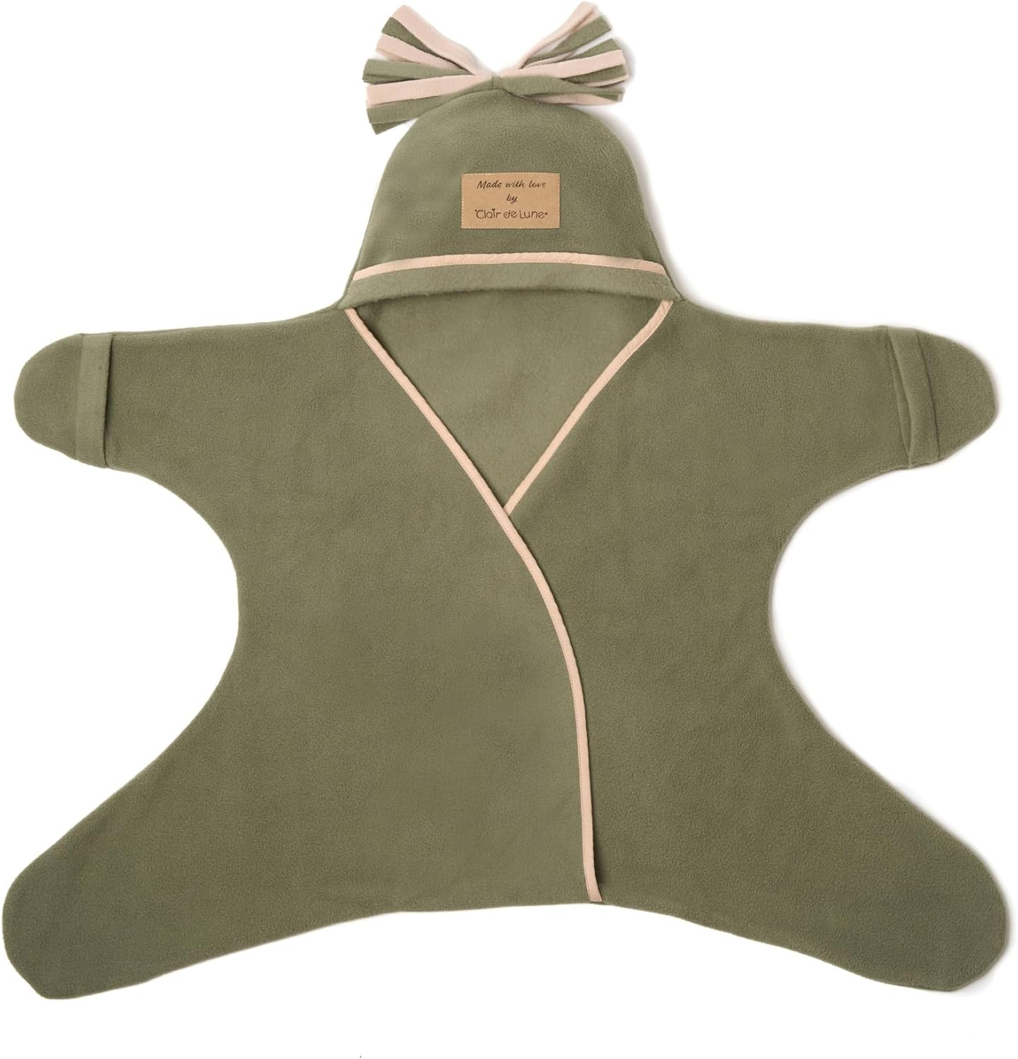 Clair de Lune Star Fleece Baby Wrap Blanket 6-12 Months (Sage Green)