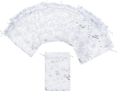 Miniatura 4 de Volanic 100 bolsas de regalo de organza con cordón transparente de 4 x 6 pulgadas, bolsa de regalo de joyería, fiesta, Navidad, bolsas de dulces