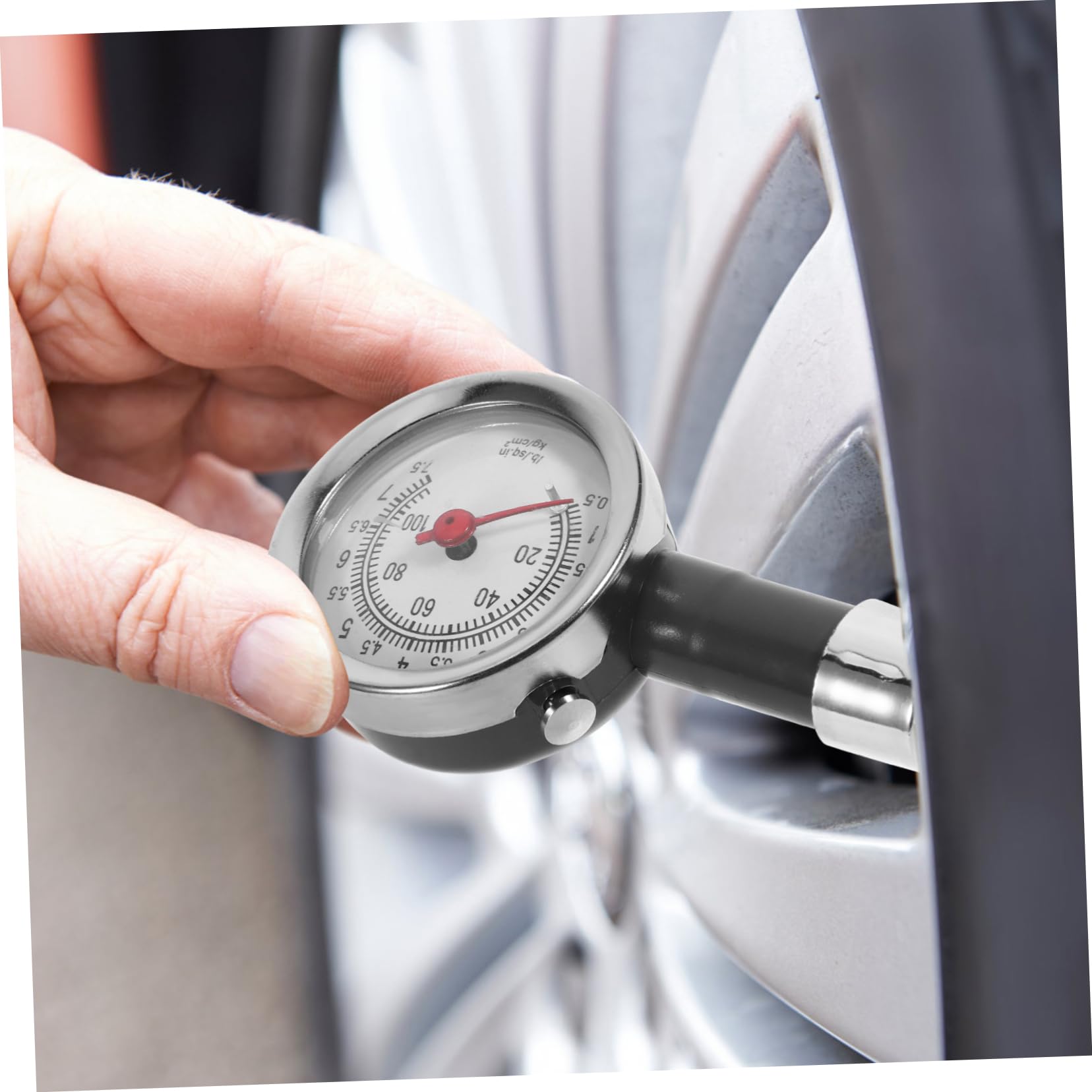 Cabilock 5 Pièces moniteur de pression des pneus jauge portable Vérification de la pression des pneus vérifier Gage de pression des manomètres pour de voiture Plastique Noir