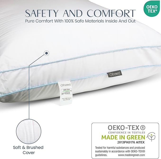 Set 2 Almohadas Queen Alternativa a Plumas Funda Microfibra miniatura 5