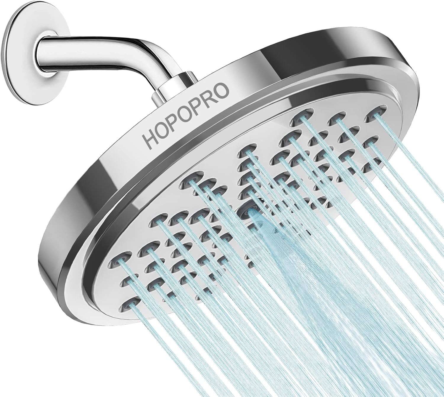HOPOPRO Upgraded 7-inch High Pressure Fixed Shower Head & 18-Stage Shower Filter for Healthy Luxury Shower Experience Even at Low Water Flow