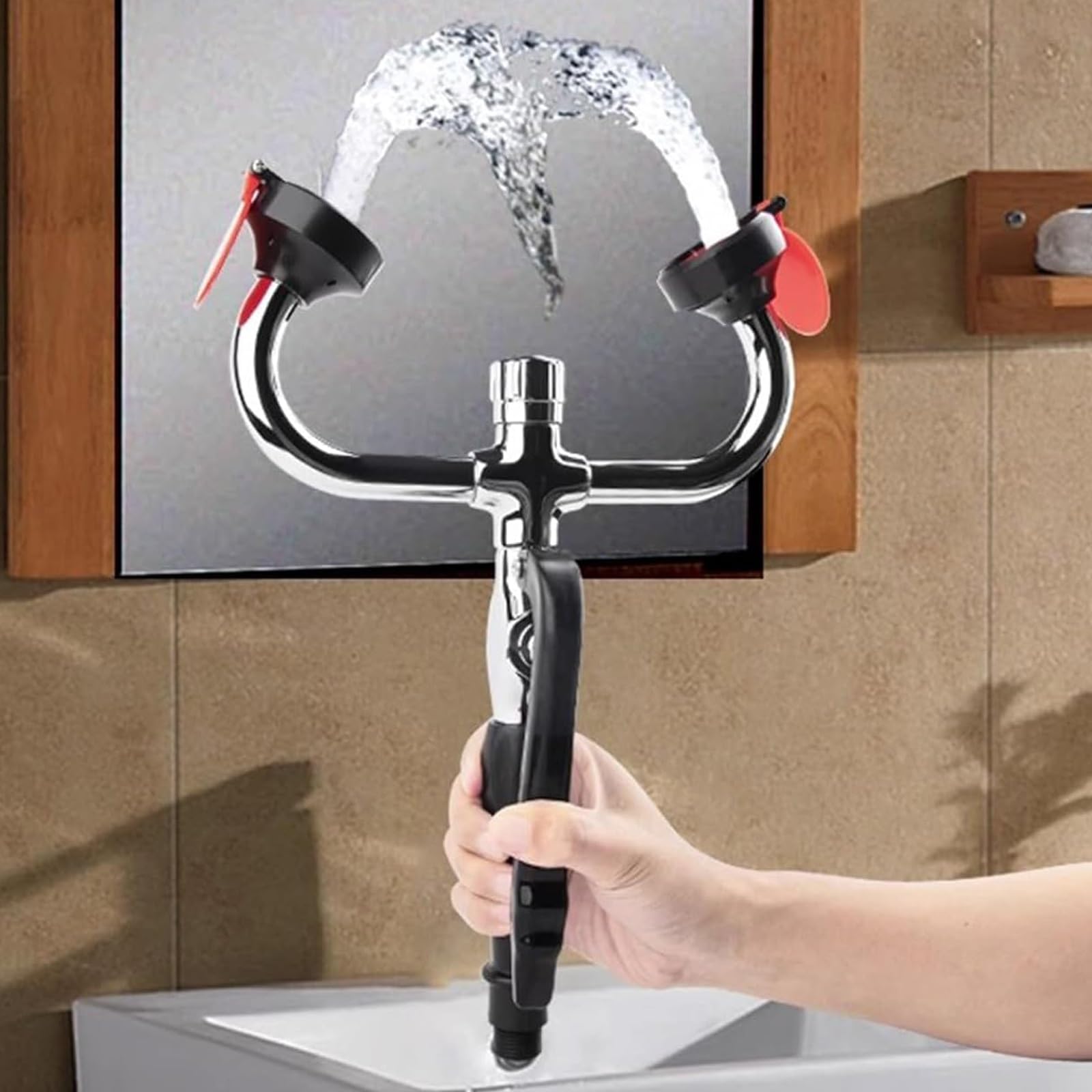 Machine de lavage des yeux portative en acier inoxydable pour laboratoire