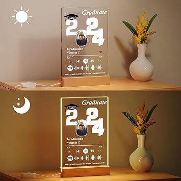 Personalised Graduation Gifts Spotify Plaque, Personalized Graduation Gifts for Her Him 2024, Custom Graduation Gifts, Night Light LED Lamp Graduation, High School College Graduation Gifts